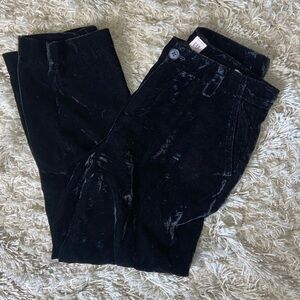 GAP Black Crushed Velvet Girlfriend Crop Size 0 Perfect Christmas Holiday Pants